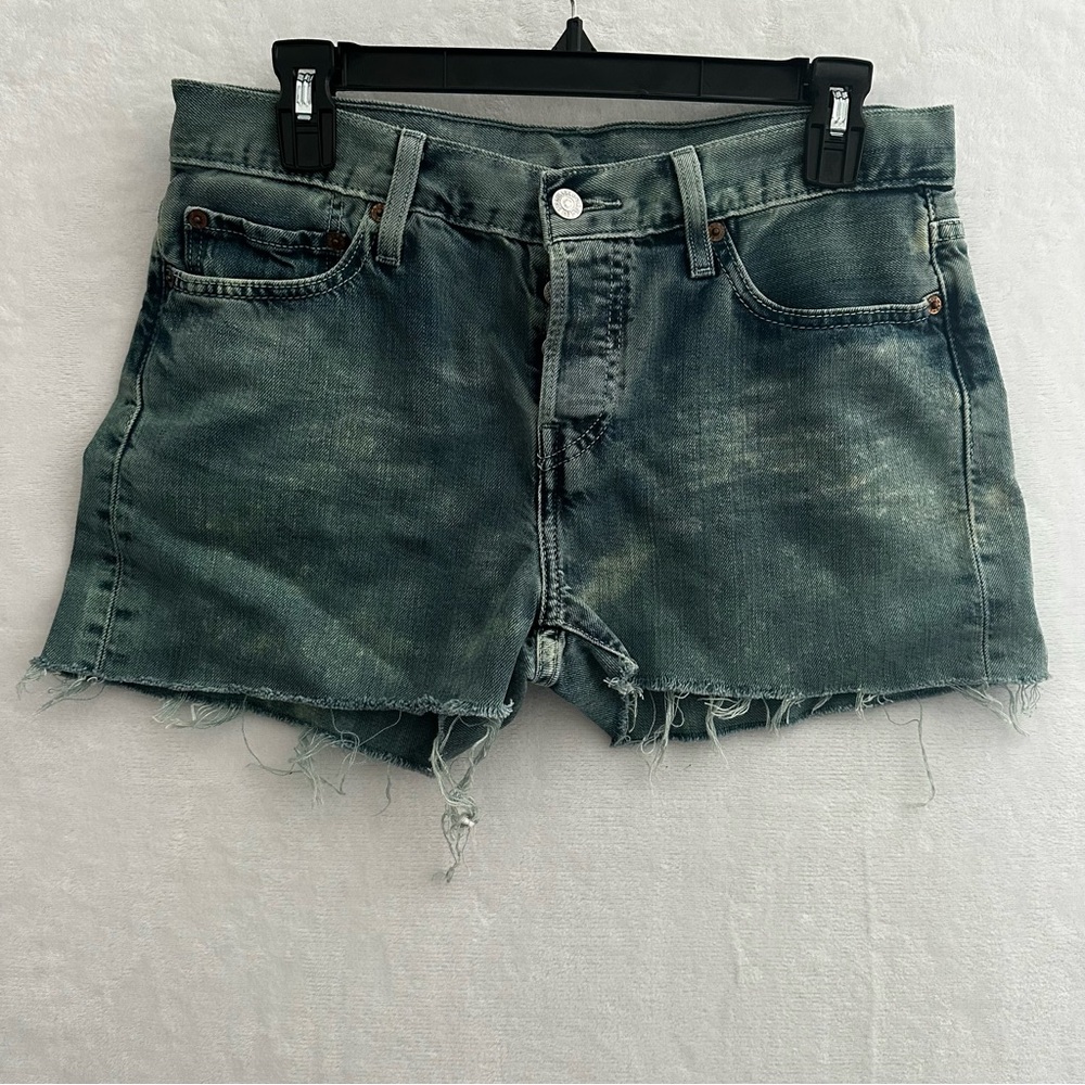 Levi's 501 Denim Shorts Women’s 28 Cut Off Raw Hem Button Fly